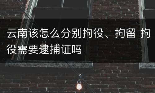云南该怎么分别拘役、拘留 拘役需要逮捕证吗