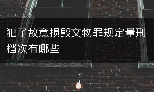 犯了故意损毁文物罪规定量刑档次有哪些