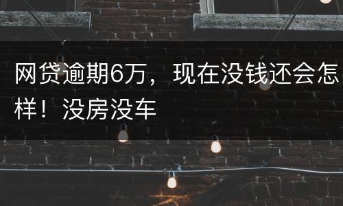 网贷逾期6万，现在没钱还会怎样！没房没车