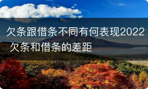 欠条跟借条不同有何表现2022 欠条和借条的差距