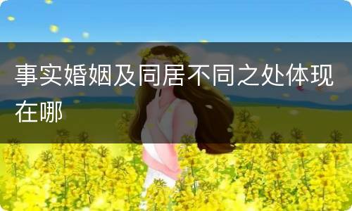 事实婚姻及同居不同之处体现在哪