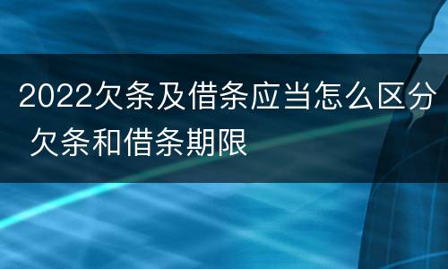2022欠条及借条应当怎么区分 欠条和借条期限