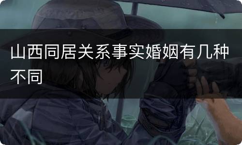 山西同居关系事实婚姻有几种不同