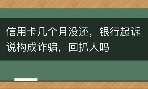 信用卡几个月没还，银行起诉说构成诈骗，回抓人吗