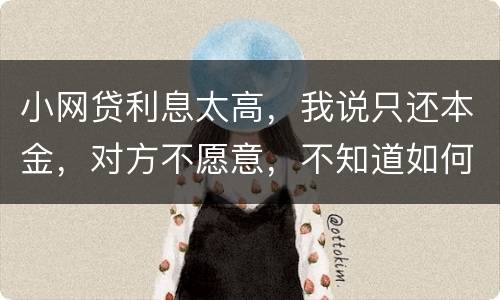小网贷利息太高，我说只还本金，对方不愿意，不知道如何是好