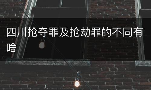 四川抢夺罪及抢劫罪的不同有啥