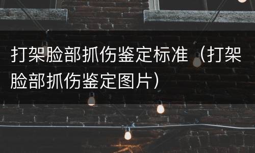打架脸部抓伤鉴定标准（打架脸部抓伤鉴定图片）