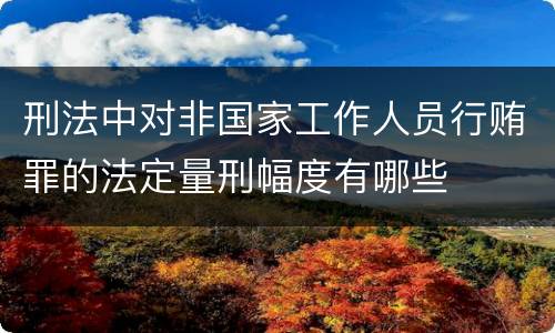 刑法中对非国家工作人员行贿罪的法定量刑幅度有哪些