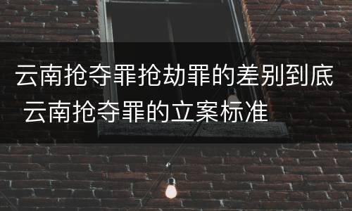 云南抢夺罪抢劫罪的差别到底 云南抢夺罪的立案标准