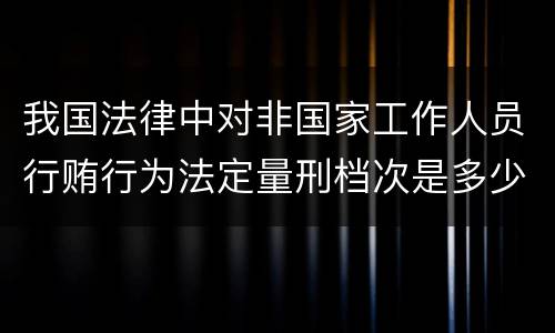 我国法律中对非国家工作人员行贿行为法定量刑档次是多少