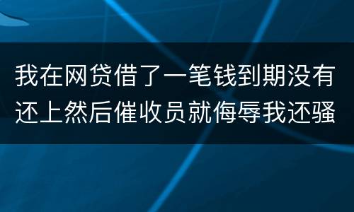 我在网贷借了一笔钱到期没有还上然后催收员就侮辱我还骚扰我朋友圈