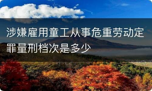 涉嫌雇用童工从事危重劳动定罪量刑档次是多少