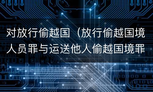 对放行偷越国（放行偷越国境人员罪与运送他人偷越国境罪共犯）