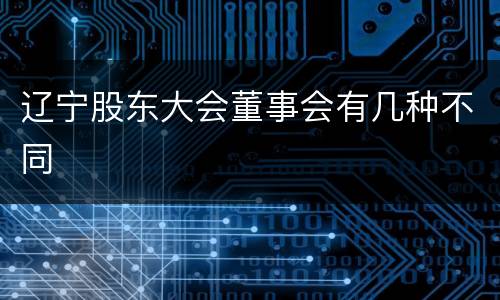 辽宁股东大会董事会有几种不同