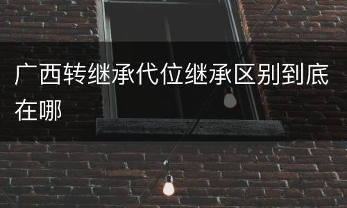 广西转继承代位继承区别到底在哪