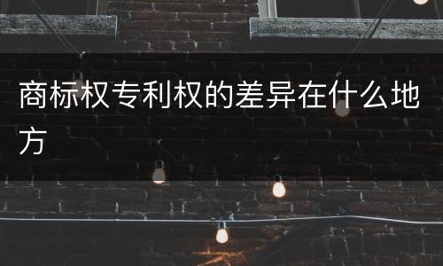商标权专利权的差异在什么地方