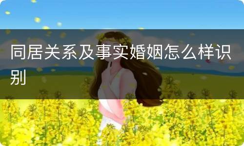 同居关系及事实婚姻怎么样识别
