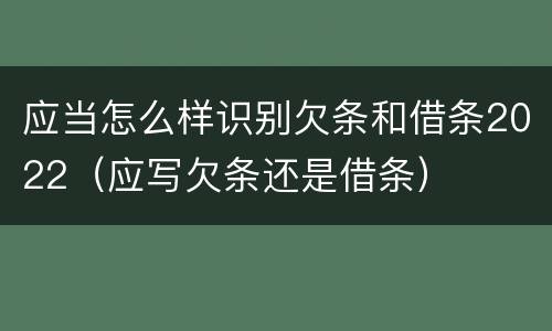 应当怎么样识别欠条和借条2022（应写欠条还是借条）