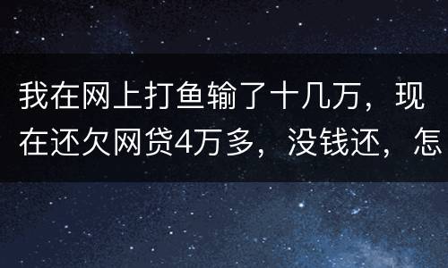 我在网上打鱼输了十几万，现在还欠网贷4万多，没钱还，怎么办