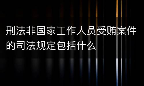 刑法非国家工作人员受贿案件的司法规定包括什么