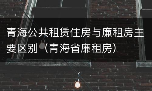 青海公共租赁住房与廉租房主要区别（青海省廉租房）
