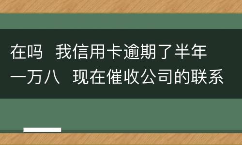 在吗  我信用卡逾期了半年  一万八  现在催收公司的联系到我  五天必须还钱