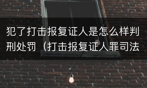犯了打击报复证人是怎么样判刑处罚（打击报复证人罪司法解释）