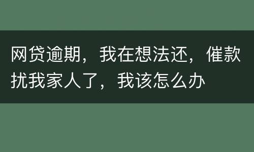 网贷逾期，我在想法还，催款扰我家人了，我该怎么办