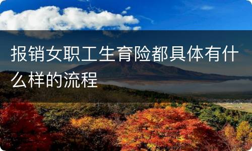 报销女职工生育险都具体有什么样的流程