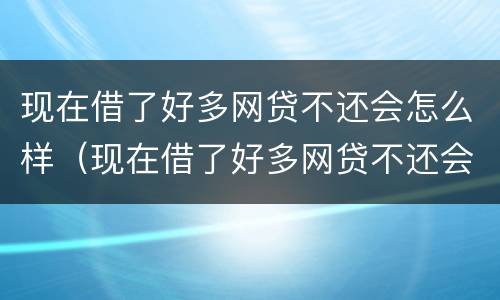 现在借了好多网贷不还会怎么样（现在借了好多网贷不还会怎么样吗）