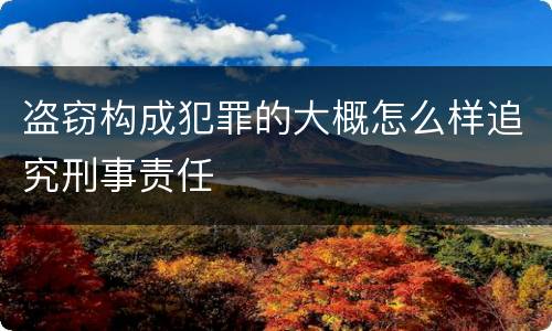 盗窃构成犯罪的大概怎么样追究刑事责任