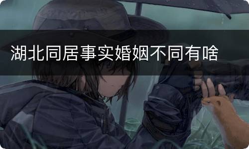 湖北同居事实婚姻不同有啥