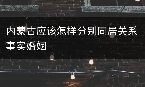 内蒙古应该怎样分别同居关系事实婚姻