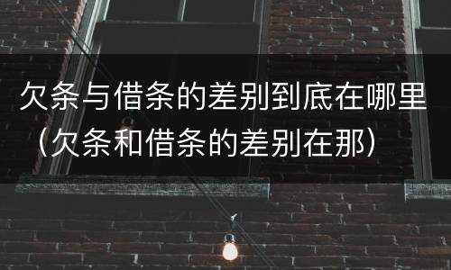 欠条与借条的差别到底在哪里（欠条和借条的差别在那）