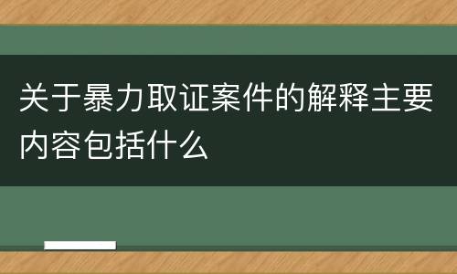 关于暴力取证案件的解释主要内容包括什么