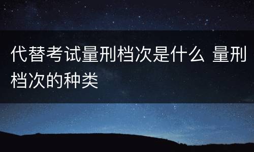 代替考试量刑档次是什么 量刑档次的种类