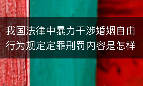 我国法律中暴力干涉婚姻自由行为规定定罪刑罚内容是怎样