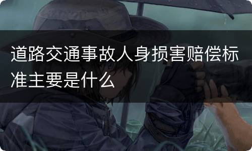 道路交通事故人身损害赔偿标准主要是什么