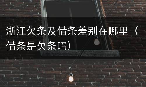 浙江欠条及借条差别在哪里（借条是欠条吗）
