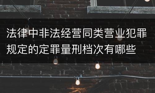 法律中非法经营同类营业犯罪规定的定罪量刑档次有哪些