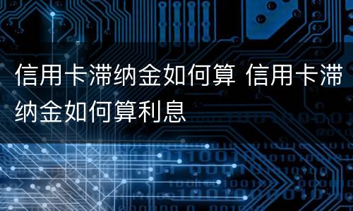 信用卡滞纳金如何算 信用卡滞纳金如何算利息