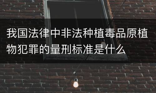 我国法律中非法种植毒品原植物犯罪的量刑标准是什么