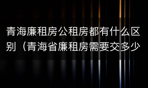 青海廉租房公租房都有什么区别（青海省廉租房需要交多少钱）