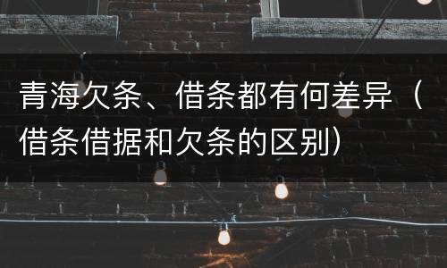 青海欠条、借条都有何差异（借条借据和欠条的区别）