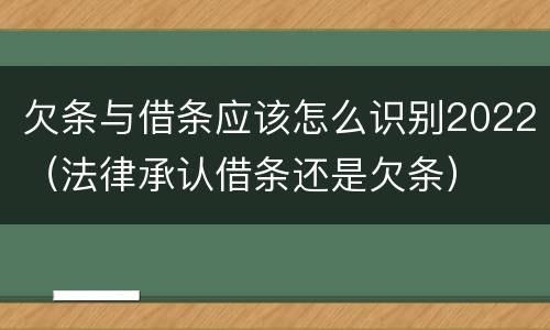 欠条与借条应该怎么识别2022（法律承认借条还是欠条）