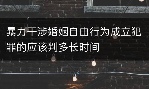 暴力干涉婚姻自由行为成立犯罪的应该判多长时间