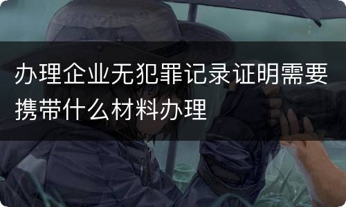 办理企业无犯罪记录证明需要携带什么材料办理