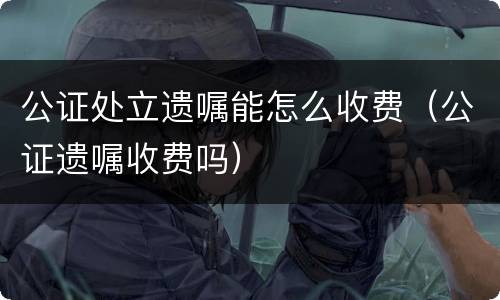 公证处立遗嘱能怎么收费（公证遗嘱收费吗）