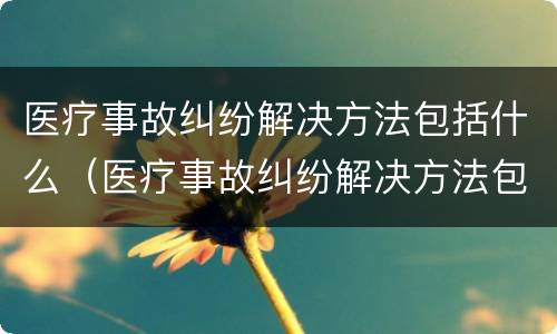医疗事故纠纷解决方法包括什么（医疗事故纠纷解决方法包括什么问题）