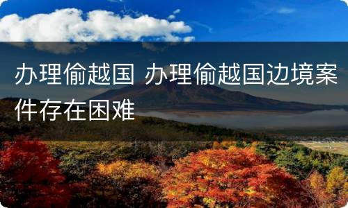 办理偷越国 办理偷越国边境案件存在困难